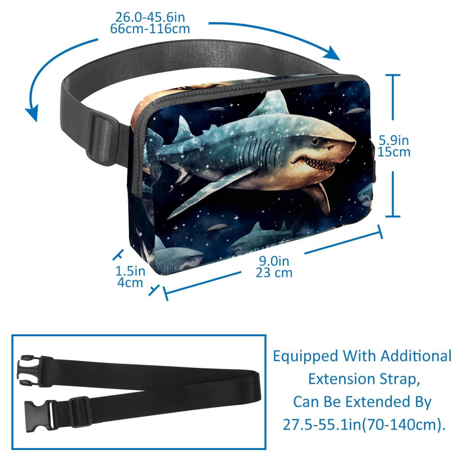 Star Shark Unisex Lightweight Adjustable Crossbody Bag with Extension Strap - Waist Pack, Waist Pack, Fanny Pack