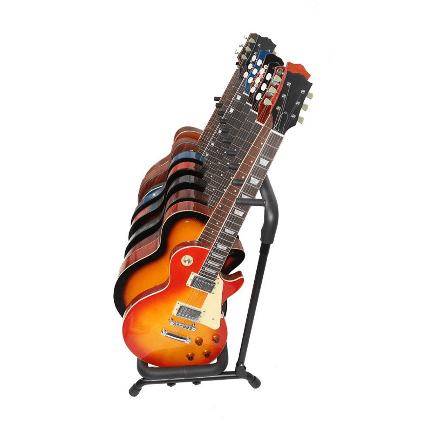 Hassch Guitar Stand, 9-Slot Guitar Rack, Multi-Guitar Display Holder, Black