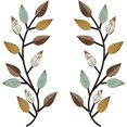 thumbnail image 1 of 2 uds decoración de pared Metal hoja de árbol entrada estilo moderno vid rama de olivo arte de pared, 1 of 6