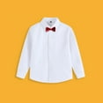 thumbnail image 2 of Kids' Girls Boys Button Down Long Sleeve Shirt Collared White Casual Shirt with Bow Tie Classic Back-to-School Uniform (3-15Y), 2 of 7