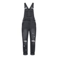 thumbnail image 4 of SAWOBUUN Women Ripped Denim Bib Overalls Casual Loose Fit Adjustable Strap Jeans Pants Jumpsuits, 4 of 8