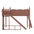 thumbnail image 6 of Leumius Queen Loft Bed Frame with Storage Shelves and Wardrobe, Solid Wood Loft Bed with Detachable Slide and Ladders for Kids Teens Adults Deep Natural, 6 of 8