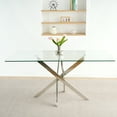 thumbnail image 7 of Sumdeal 63" Glass Dining Table with Silver Base, 7 of 7