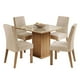 thumbnail image 1 of Juego de Comedor Madesa Evelin Mesa con Tablero de Vidrio con 4 Sillas Marrón/Crema/Imperial, 1 of 9