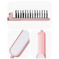 thumbnail image 6 of Foldable Mirror Comb, Portable Hair Brush with Soft Dual-Layer Round-Tip Bristles, Make hair fluffy, Wet/Dry Use, Travel-Friendly,Pink, 6 of 7