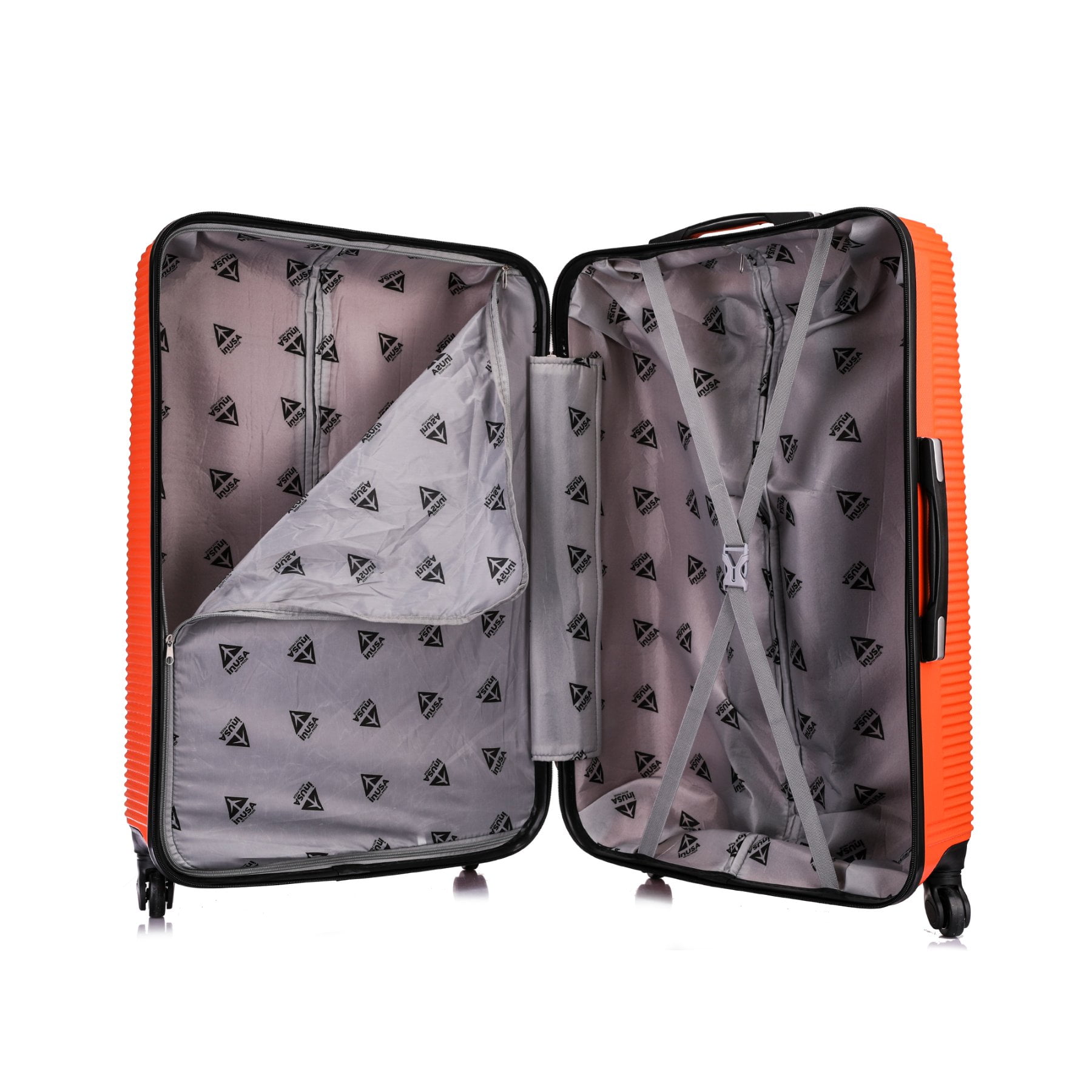 InUSA Royal 20" Hardside Lightweight Luggage with Spinner Wheels, Handle, and Trolley, Orange