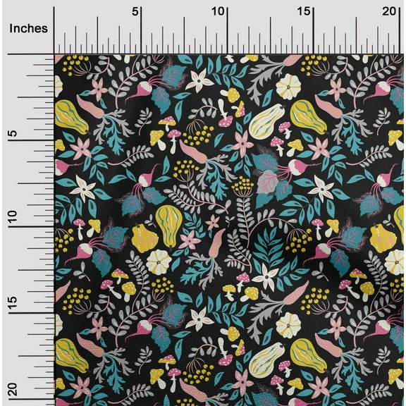 oneOone Cotton Jersey Black Fabric Floral Diy Clothing Quilting Fabric Print Fabric By Yard 58 Inch Wide