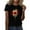 Black, variant on WREESH Women's Round Neck Graphic Tee: Short Sleeve Crewneck with a Summery Feel T-Shirts Black