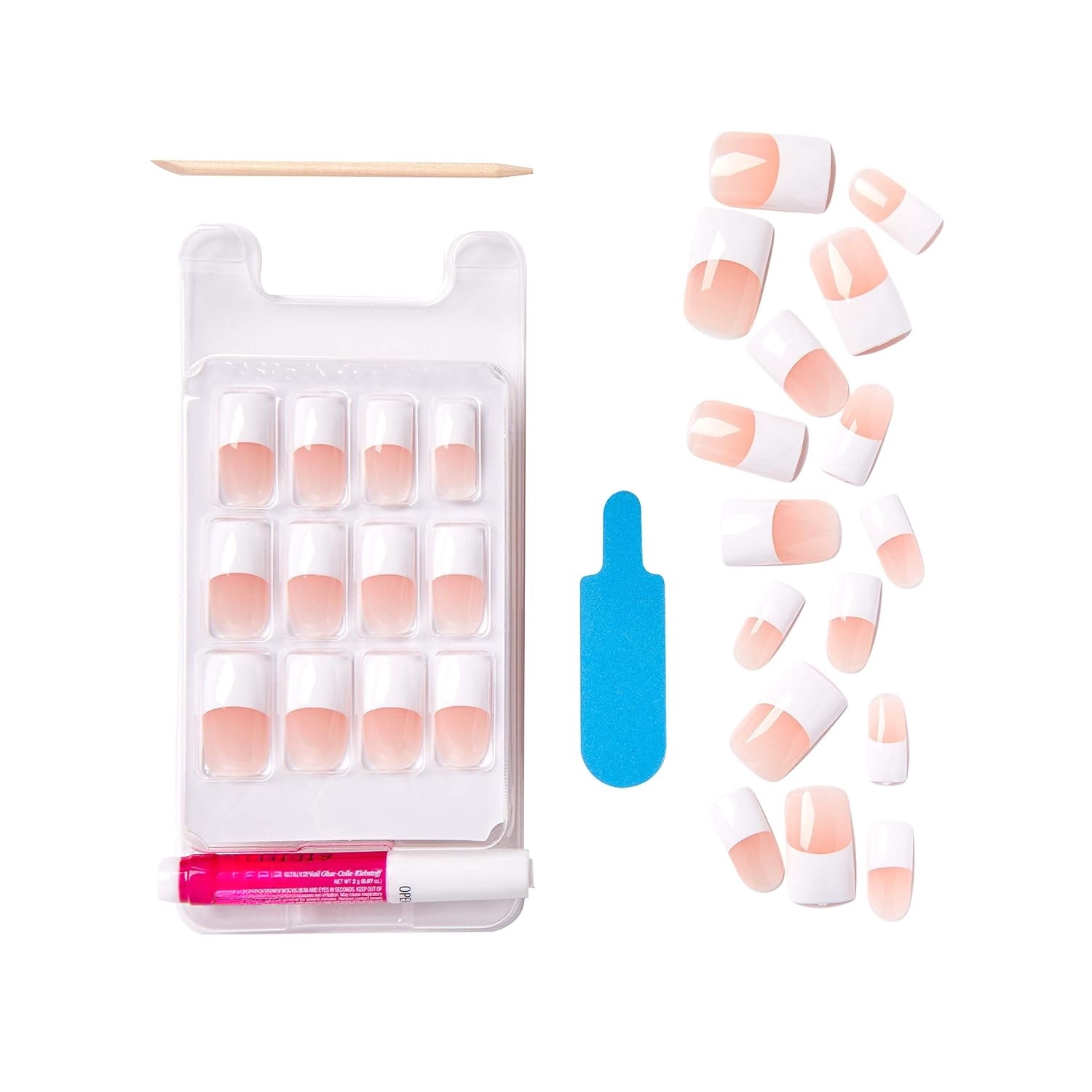 Salon Acrylic French 28 Count Long Length Nude (Pack of 3)