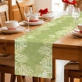 thumbnail image 5 of Sage Green Leaves Table Runner - 120 Inch Long Summer Botanical Pastoral Cotton and Linen Blended Dress Scarves Farmhouse Table Runner for Kitchen Dining, Coffee Table, 13" x 120", 5 of 8