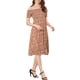 thumbnail image 4 of INSPIRAR CHIC Vestido Largo de Verano Bohemio con Estampado Floral, Sin Mangas, Con Alta División, Corte A, S Rojo Oscuro, 4 of 5