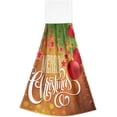 thumbnail image 2 of SKYSONIC 2 PCS Christmas Balls Wooden Hand Towels with Hanging Loop for Bathroom and Kitchen, Hanging Band Towel - Xmas New Year Star Kitchen Dish Cloth and Bathroom Hand Towels Set , 12"x17", 2 of 6
