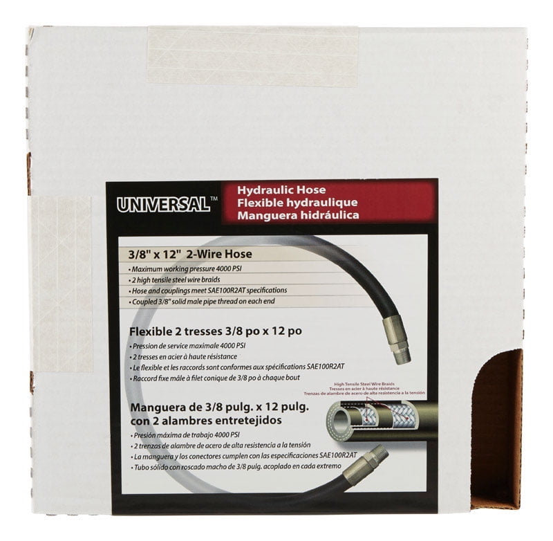 Apache 98398380 2-wire Universal Hydraulic Hose 3/4" ID X 60" 2250 PSI Black for sale online 