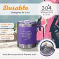 thumbnail image 3 of She is Clothed with Strength & Dignity Proverbs 31 Woman Purple Sunflower Camp Style Travel Mug for Women (11 oz Double Wall Vacuum Insulated Coffee Mug with Lid and Handle), 3 of 7
