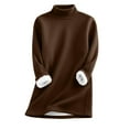 thumbnail image 2 of IMENGL T-Shirts Thermiques à Col Montant pour Femmes, Marron G, Taille M-3TG, 2 of 7