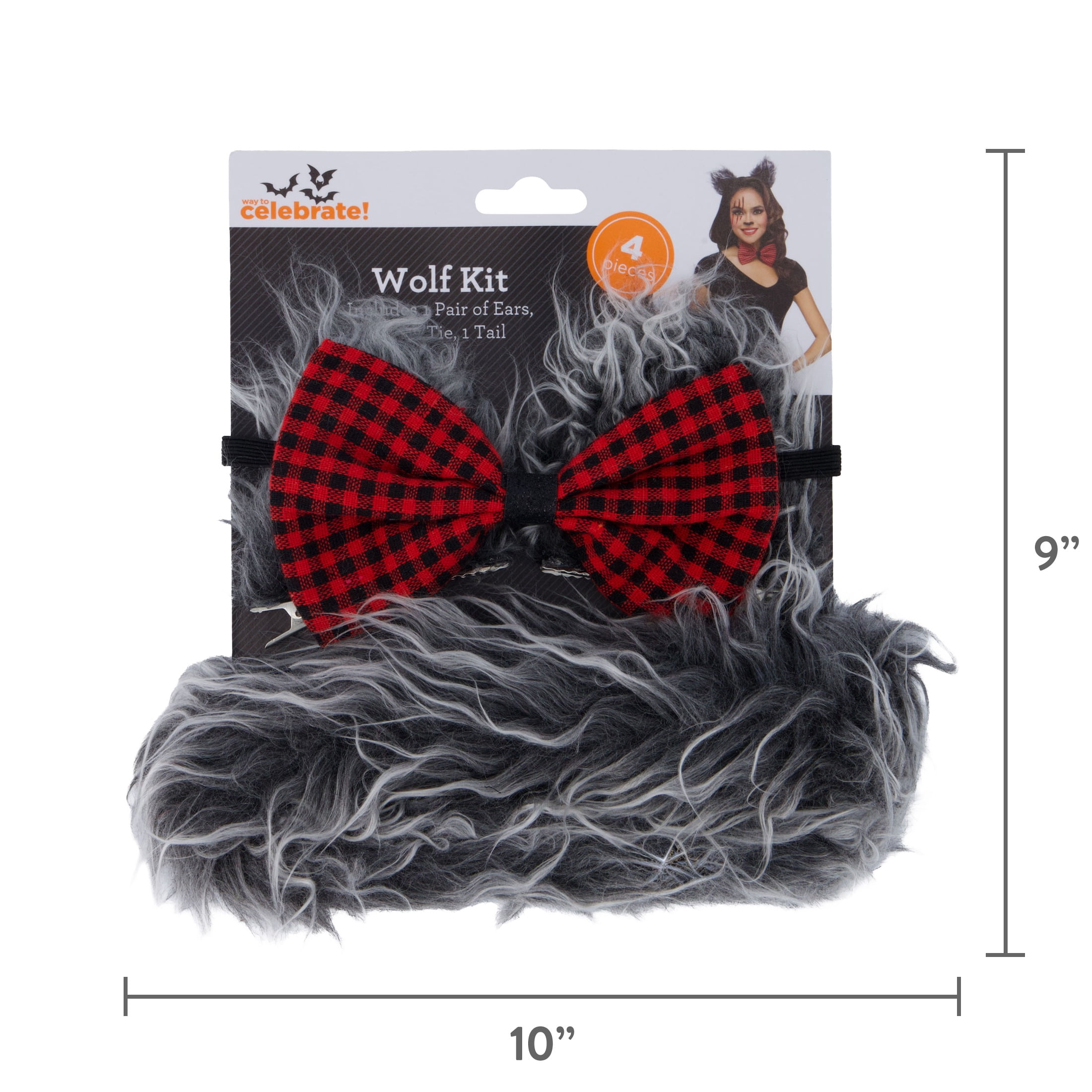 Wolf Costume Accessory Kit for Adults, Multicolor, 4 Pieces, Halloween by Way To Celebrate