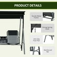 thumbnail image 6 of Outsunny 2 Person Porch Swing with Canopy, Covered Patio Swing with Pivot Storage Table, Cup Holder, & Adjustable Overhead Canopy, Black, 6 of 9