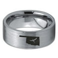 thumbnail image 2 of Tungsten Oklahoma Sooner State Bird Flying Band Ring 8mm Men Women Comfort Fit Gray Flat Cut Brushed Polished, 2 of 4