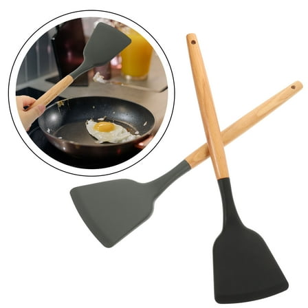 Masteelf  2 Pcs Cooking Silicone Spatula Turner Easy to Use