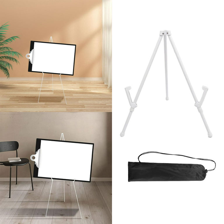 Easel Stand for Display Wedding Picture& Poster, Portable Collapsable Poster Easel Adjustable Metal Painting Easels Tripod Black, Size: Height 37cm