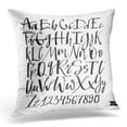 thumbnail image 1 of EREHome Paint Alphabet Letters Black Handwritten Drawn with Liquid Ink and Brush Calligraphic Script Stroke Pillow Case Pillow Cover 20x20 inch, 1 of 1
