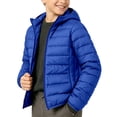 thumbnail image 2 of Kukoosong Boys Lightweight Hooded Jacket, Fall Winter Full Zip Long Sleeve Puffer, Kids Slim Fit Wind‑Resistant Outerwear Coat with Exterior Side Pockets, 2 of 6