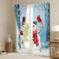 thumbnail image 3 of jejeloiu Kawaii Snowmen Black Out Curtains,Merry Christmas Curtains Pack of 2 (42x63 Each),Red White Blue Bedroom Curtains For Childrem,Ultra Soft Home Decor, 3 of 6