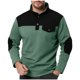 thumbnail image 1 of pstuiky camisas de manga larga para hombre, Sudadera con capucha para hombre, de color liso, manga larga, cuello alto, cuadros, bolsillos y botones, con bloques de color top de hombre m, 1 of 3