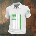 thumbnail image 1 of Ceisia Men's St. Patrick's Day Polo Shirt Collection | Shamrock American Flag Print | Casual Short Sleeve Collared Tops Gift, 1 of 5