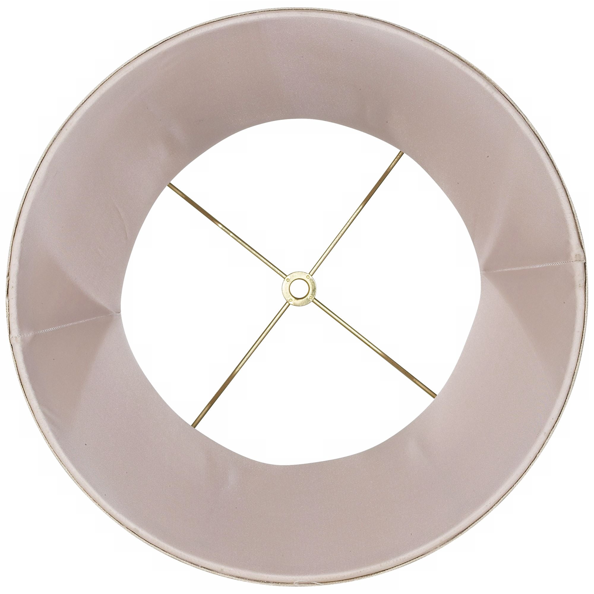 Springcrest Almond Linen with Flower Small Drum Lamp Shade 11" Top x 12" Bottom x 11" High (Spider) Replacement with Harp and Finial