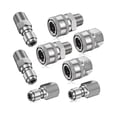 thumbnail image 1 of Kit de conector rápido macho y hembra de acero inoxidable Yuxing 8 piezas NPT 3/8 pulgadas, 1 of 5