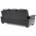 thumbnail image 4 of Maklaine Contemporary Pocket Coil Spring Seating Faux Leather Sofa in Black, 4 of 4
