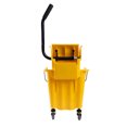 thumbnail image 4 of MATTHEW CLEANING Commercial Mop Bucket INCL.2 Pack Mop Head with Side Press Wringer On Wheels,Heavy Duty Tandem Portable Floor Cleaning Wavebrake,Ideal for Household,Industrial,Restaurant,30 Quart, 4 of 6