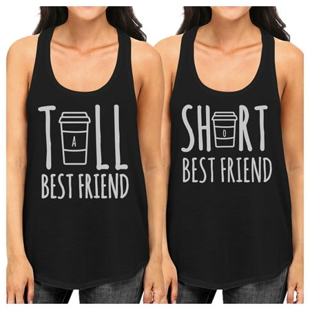 Tall Short Cup Best Friend Gift Shirts Womens Black Graphic
