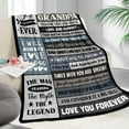 thumbnail image 4 of Grandpa Gifts Gifts for Grandpa Gifts for Grandpa Papa Grandparents from Grandkids Granddaughter Grandchridren Best Grandpa Ever Gifts Fathers Day Christmas Birthday Gifts for Grandpa Blanket 50x60, 4 of 6