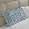 thumbnail image 2 of Striped Knitted Quilt Pillowcover, Blue Purple Teal Aqua Lavender Colored Vertical Stripes Geometric Abstract Vintage, Standard King Size Pillow Cover for Bedroom, 36" x 20", Multicolor, by Ambesonne, 2 of 2