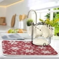 thumbnail image 3 of Absorbent Dish Drying Mat Christmas White Snowflake Seamless Pattern Dishes Drainer Protector Pad Trivet Mat Pot Holder with Hanging Loop for Kitchen Countertops Sinks Refrigerator 18 x 24 Inch, 3 of 6