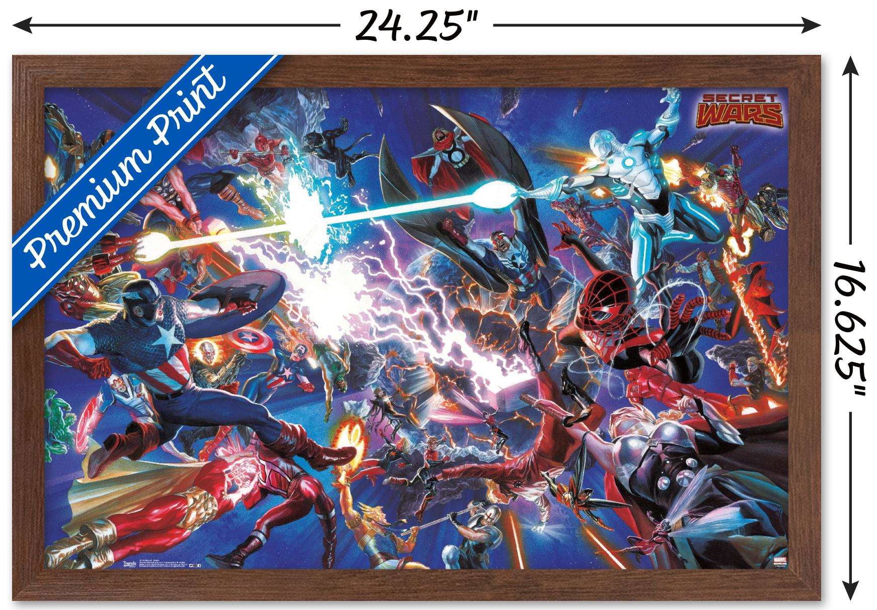 Marvel Comics - Secrets Wars - Battle Wall Poster, 14.725" x 22.375", Framed