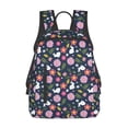 thumbnail image 1 of Balery Floral Rabbit Mochila ligera para hombre y mujer: duradera e impermeable, ideal para la escuela, el trabajo, viajes y uso diario., 1 of 7
