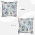 thumbnail image 7 of DouZhe Velvet Decorative Throw Pillow Covers Set of 2, Soft Square Cushion Cover with Invisible Zipper Vintage Nautical Elements Printing, 16"x16", 7 of 7