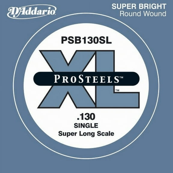 D'Addario PSB130SL ProSteels Bass Guitar Single String Super Long .130