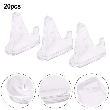 

20Pcs Plastic Coin Display Stand Clear Round Square Case Capsules Holder Easel