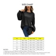 thumbnail image 4 of Suéter de punto acanalado con cuello redondo para mujer Otoño Invierno Suelto Casual Color puro Suéter para ir de compras Negro S, 4 of 4