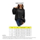 thumbnail image 4 of Suéter de punto acanalado con cuello redondo para mujer Otoño Invierno Suelto Casual Color puro Suéter para ir de compras Negro M, 4 of 4
