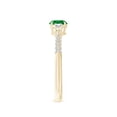 thumbnail image 3 of ANGARA Natural Three Stone Emerald and Diamond Ring in 14K Yellow Gold for Women (Size-5mm) | May Birthstone, Birthday, Anniversary, Jewelry Gift for Women | Natural Emerald Ring, 3 of 9