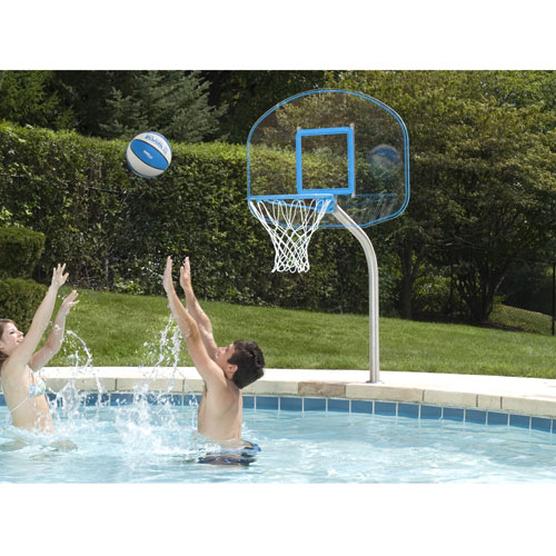 TOYANDONA Water Sports Game Toys Swimming Pool Soccor Goal Basketball Football Frame Rack for Summer Beach Swimming Pool