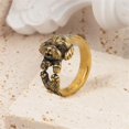 thumbnail image 4 of Cute Puppy Open Stacking Rings for Women Men Vintage Gold Adjustable Animal Pet Small Dog Style Wrap Finger Band Thumb Rings Unique Holiday Party Wedding Statement Jewelry for Niece Daughter, 4 of 6