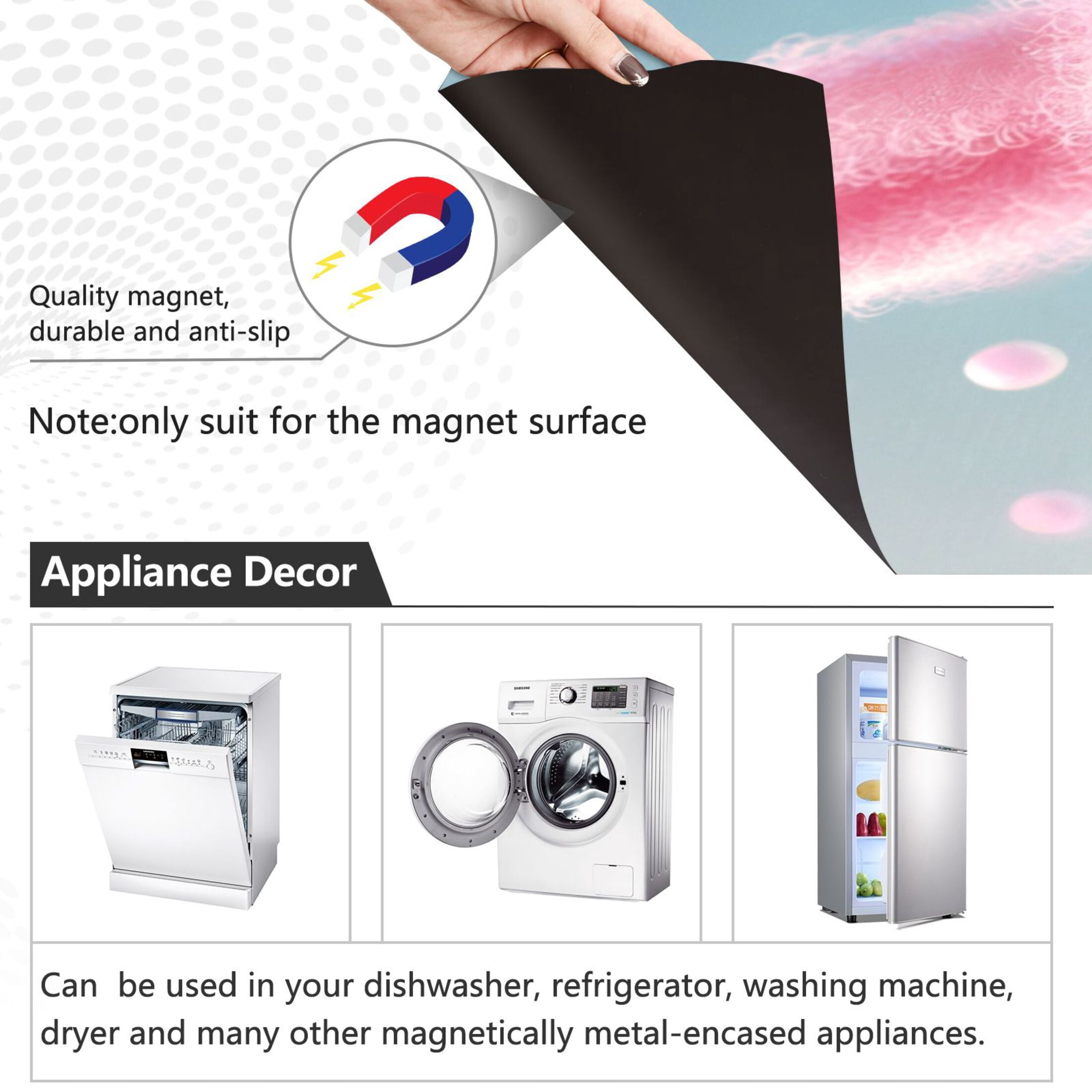 Dishwasher Magnetic Sticker 23x26 Inch Refrigerator Magnetic Sticker Washing Machine Magnetic Sticker Kitchen Panel Magnetic Sticker Home Decor Super Beautiful Pink Bunny