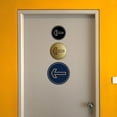 thumbnail image 5 of Signs ByLITA Circle Directional Arrow Left Graphic Door or Wall Sign | Easy Installation | Durable Construction | Promote Health And Safety | (Black /Gold) - Small, 5 of 8