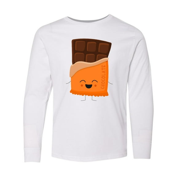 Inktastic Chocolate Candy Bar Costume Long Sleeve Youth T-Shirt